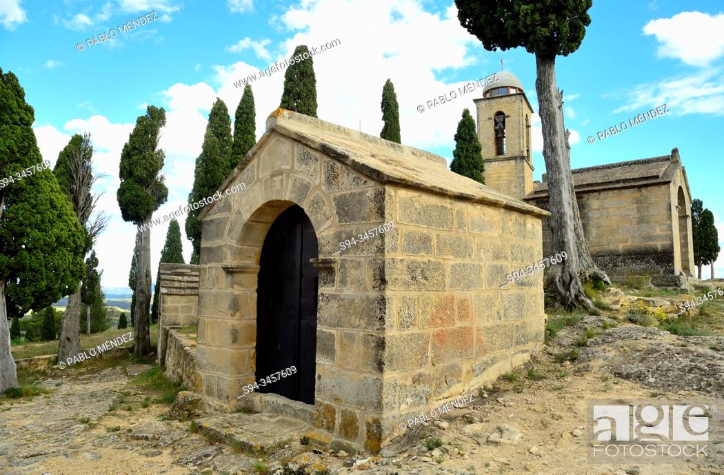 Stock Photo: Chapel of San Cristobal, Calaceite, Matarraña region, Teruel, Aragon, Spain.