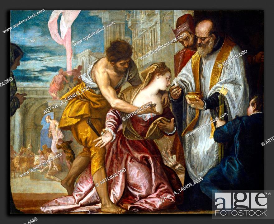 Stock Photo: Veronese, The Martyrdom and Last Communion of Saint Lucy, Italian, 1528 - 1588, c. 1582, oil on canvas.