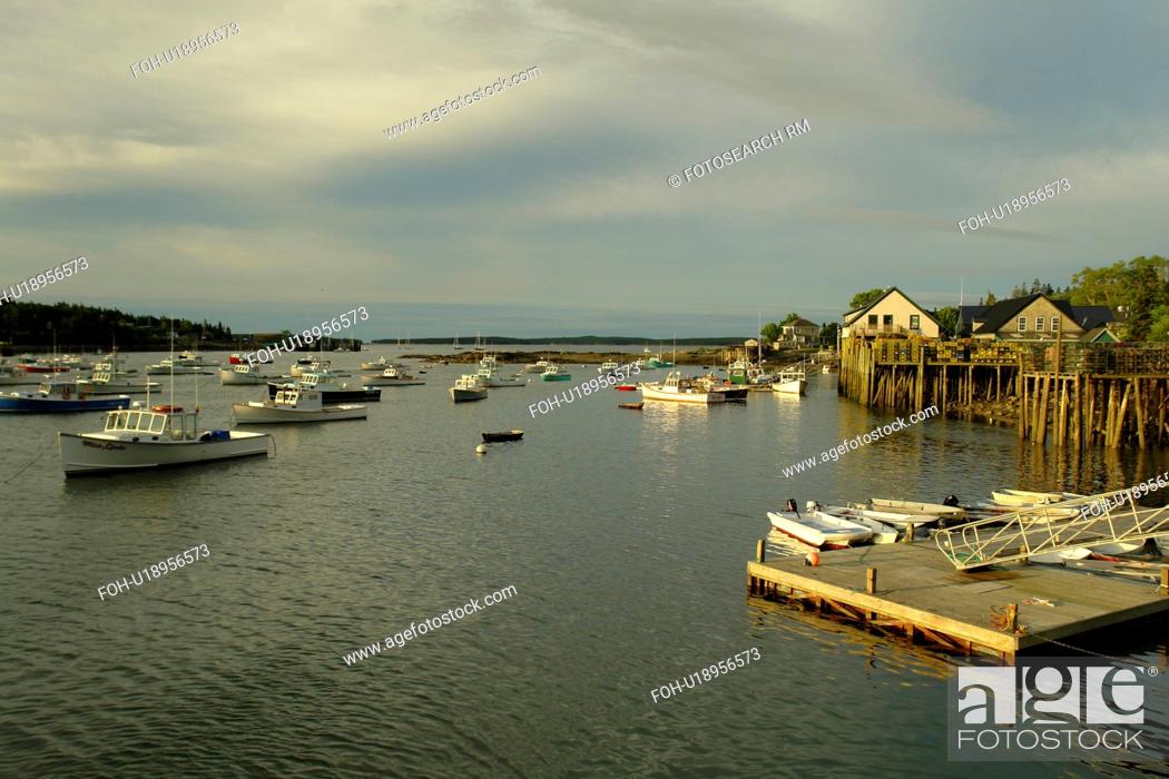 Stock Photo: Bernard/Bass Harbor, ME, Maine, fishing harbor.