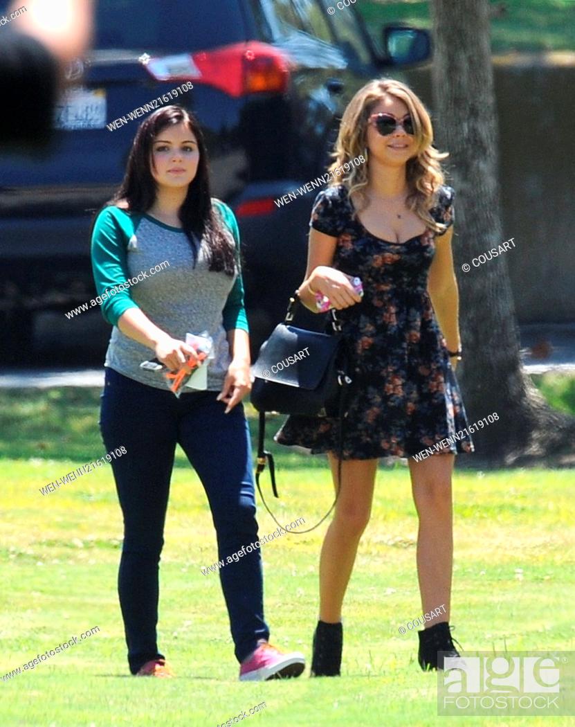 Sarah Hyland And Ariel Winter Take A Stroll While Filming For The