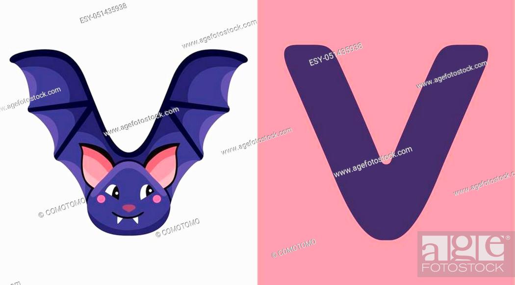 V is for Vampire bat. Letter V. Vampire bat, cute funny illustration, Stock  Vector, Vector And Low Budget Royalty Free Image. Pic. ESY-051435938 |  agefotostock