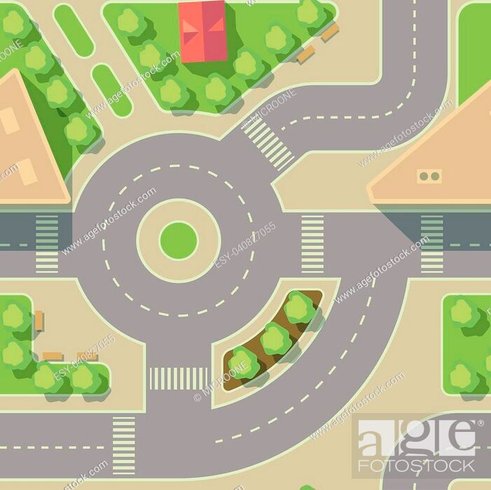 Stock Vector: Vector background road intercharge and round. Traffic urban city road illustration.