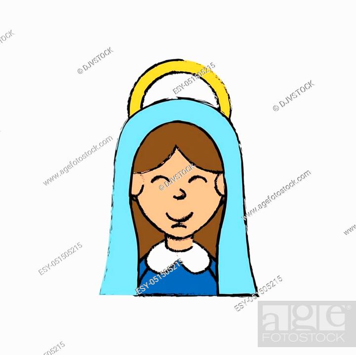 Holy virgin mary cartoon icon vector illustration graphic design, Stock  Vector, Vector And Low Budget Royalty Free Image. Pic. ESY-051505215 |  agefotostock