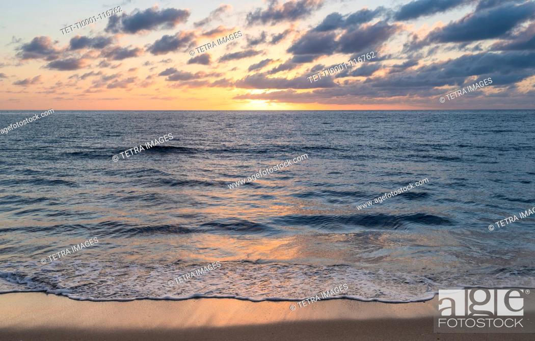 Stock Photo: USA, Florida, Boca Raton, Sea waves at sunrise.