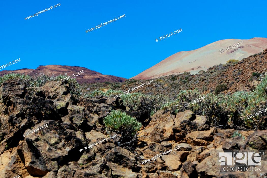 Stock Photo: The El Teide National Park in Tenerife, Spain.