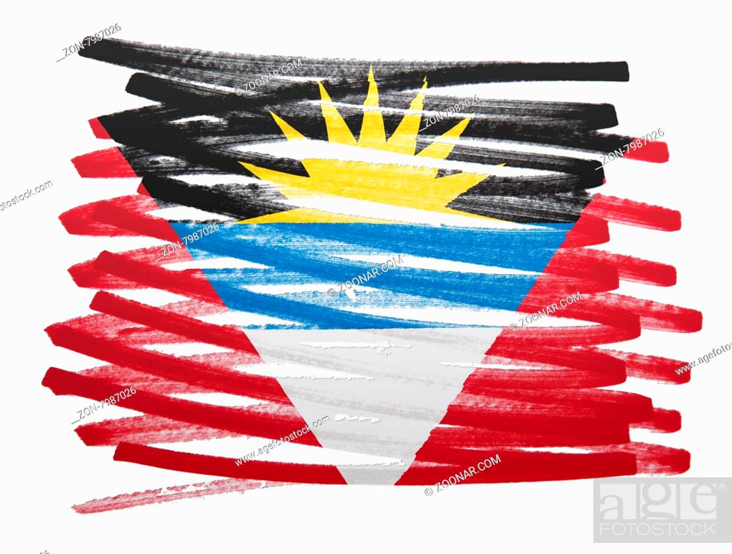 Stock Photo: Flag illustration made with pen - Antigua and Barbuda.