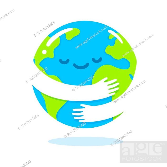 Save the planet, Earth hug drawing. Cute cartoon Earth Day vector clip art  illustration, Stock Vector, Vector And Low Budget Royalty Free Image. Pic.  ESY-058112566 | agefotostock