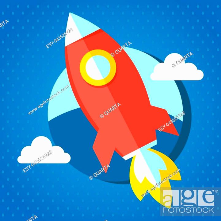 Rocket ship travel to the space. Rocket  start up and  development process, Stock Vector, Vector And Low Budget Royalty Free  Image. Pic. ESY-043626928 | agefotostock