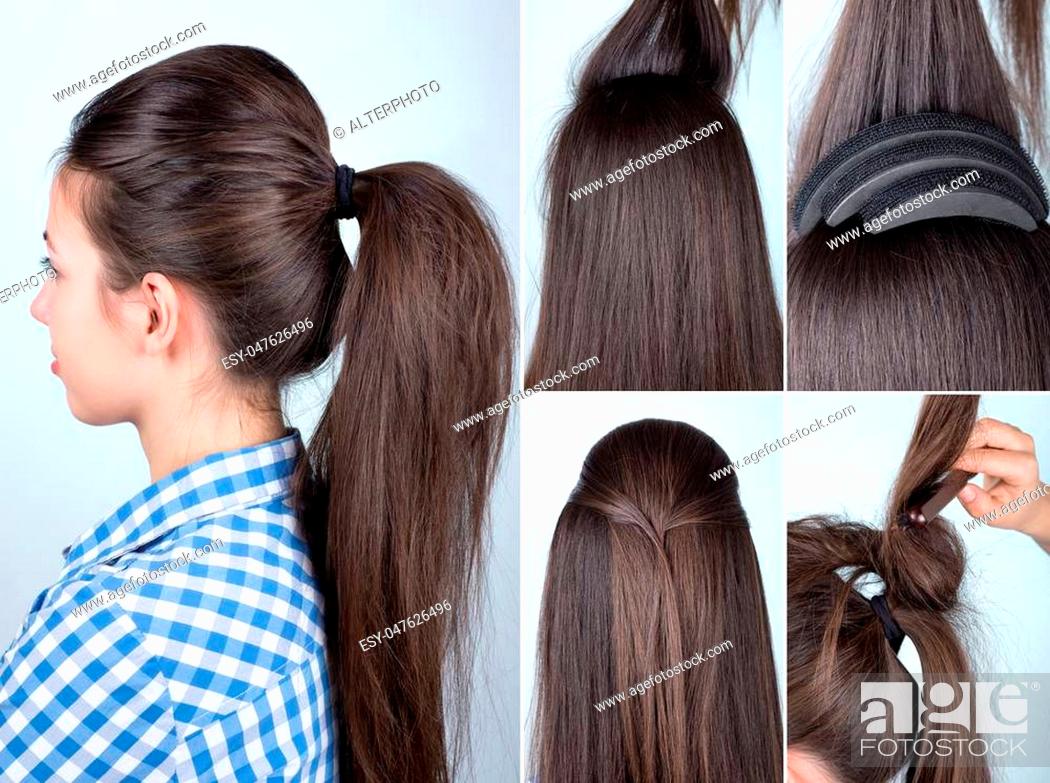 volume hairstyle ponytail with bouffant tutorial. Hairstyle for long hair  tutorial, Stock Photo, Picture And Low Budget Royalty Free Image. Pic.  ESY-047626496 | agefotostock