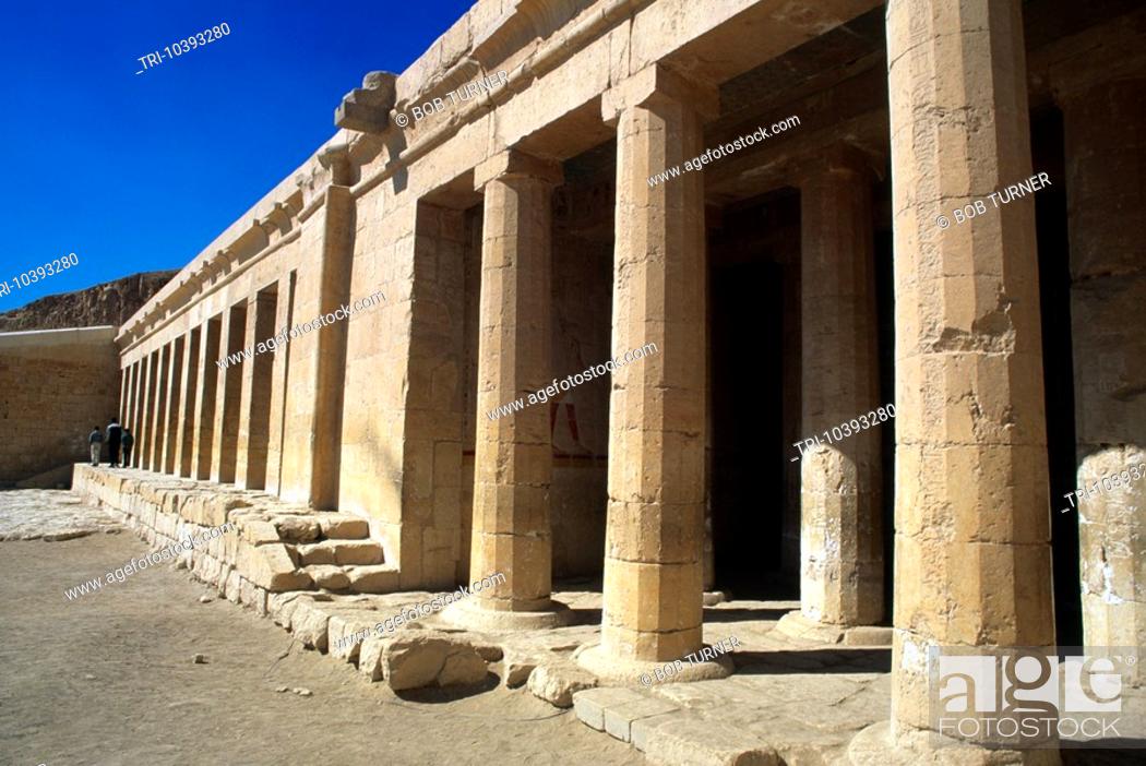 Stock Photo: Luxor Egypt Mortuary Temple Of Hatshepsut Anubis Chapel.