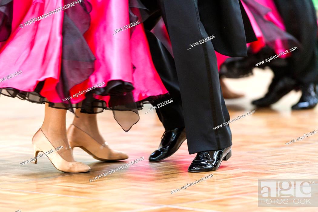 Stock Photo: Couple at ballroom dancing at a dancing competition, Germany, Europe.