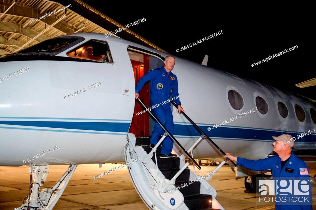 Stock Photo: Expedition 40 Commander Steve Swanson of NASA returns home to Houston, Texas at Ellington Field after his return to Earth the previous day.