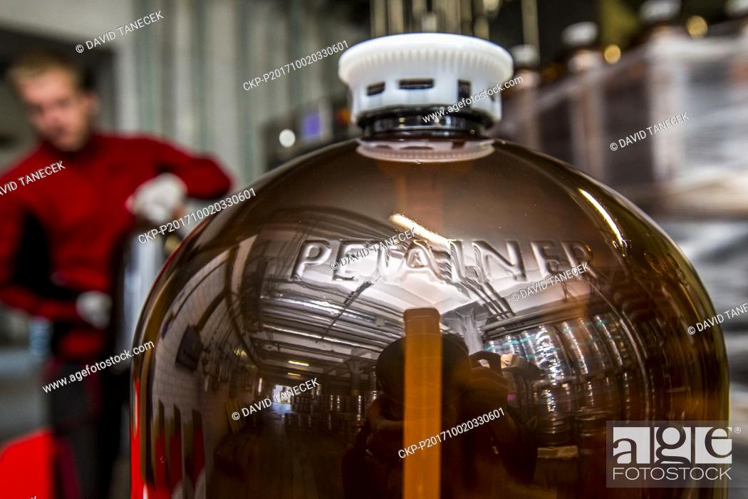 Stock Photo: Primator (The Mayor) brewery has used a 20-liter plastic barrel called petainer as a beer container for several years. The brewery uses petainers mainly for.