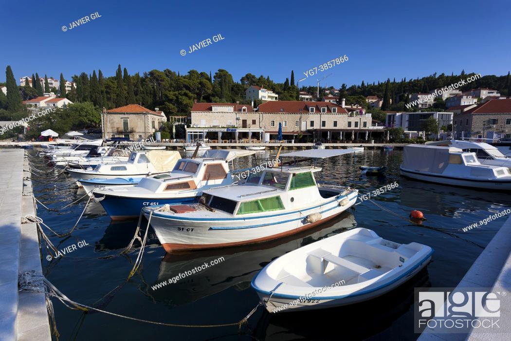 Stock Photo: Port of Cavtat, Dubrovnik Riviera, Dalmatian coast, Croatia.