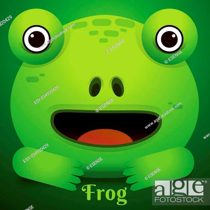 Cute green tree frog cartoon/Vector Frog Character Icon on green background  Vector illustration, Stock Vector, Vector And Low Budget Royalty Free  Image. Pic. ESY-034920429 | agefotostock