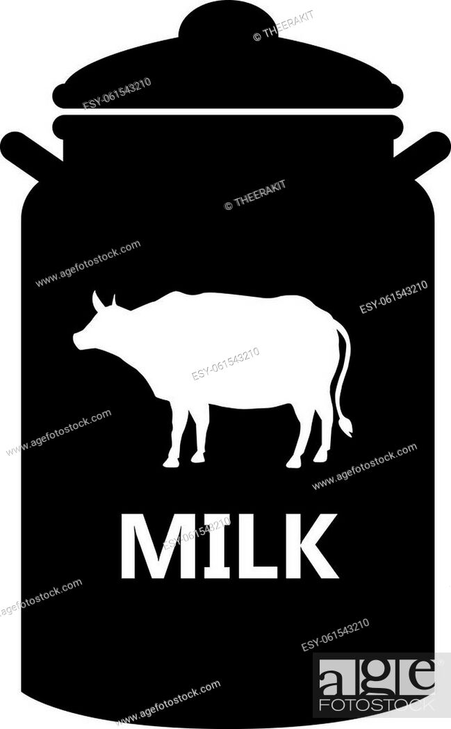 Stock Vector: milk can icon on white background. milk jug sign. milk urn symbol. flat style.