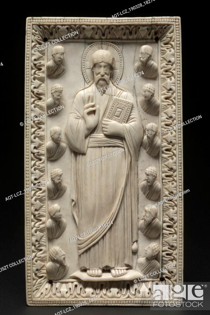 Stock Photo: Christ's Mission to the Apostles, c. 970-980. Ottonian, Italy, Milan, Gothic period, 10th century. Ivory; overall: 18.2 x 9.