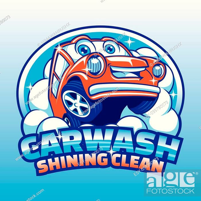 Car wash Cartoon Mascot Logo Design for logo, mascot and display of car wash  business, Stock Vector, Vector And Low Budget Royalty Free Image. Pic.  ESY-059780073 | agefotostock
