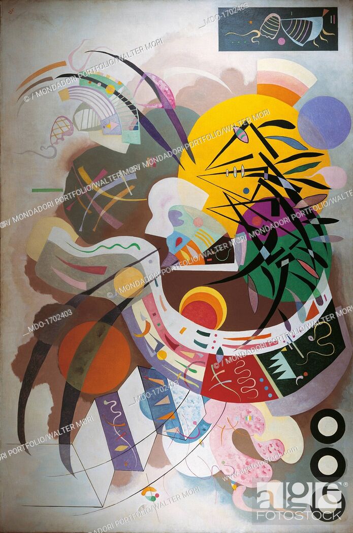 Stock Photo: Dominant Curve, by Wassily Kandinsky, 1936, 20th Century, oil on canvas, 129, 2 x 194, 3 cm. USA, New York, Solomon R. Guggenheim Museum.