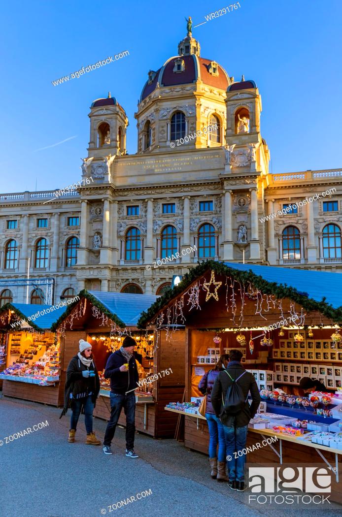 Stock Photo: VIENNA, AUSTRIA - DECEMBER 29, 2016: Christmas Market near Museum quarter on December 29, 2016 in Vienna Austria.