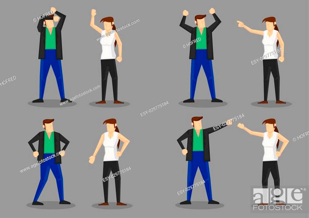 Set of four cartoon illustration of frustrated couple in argument with  aggressive body language, Stock Vector, Vector And Low Budget Royalty Free  Image. Pic. ESY-029775184 | agefotostock