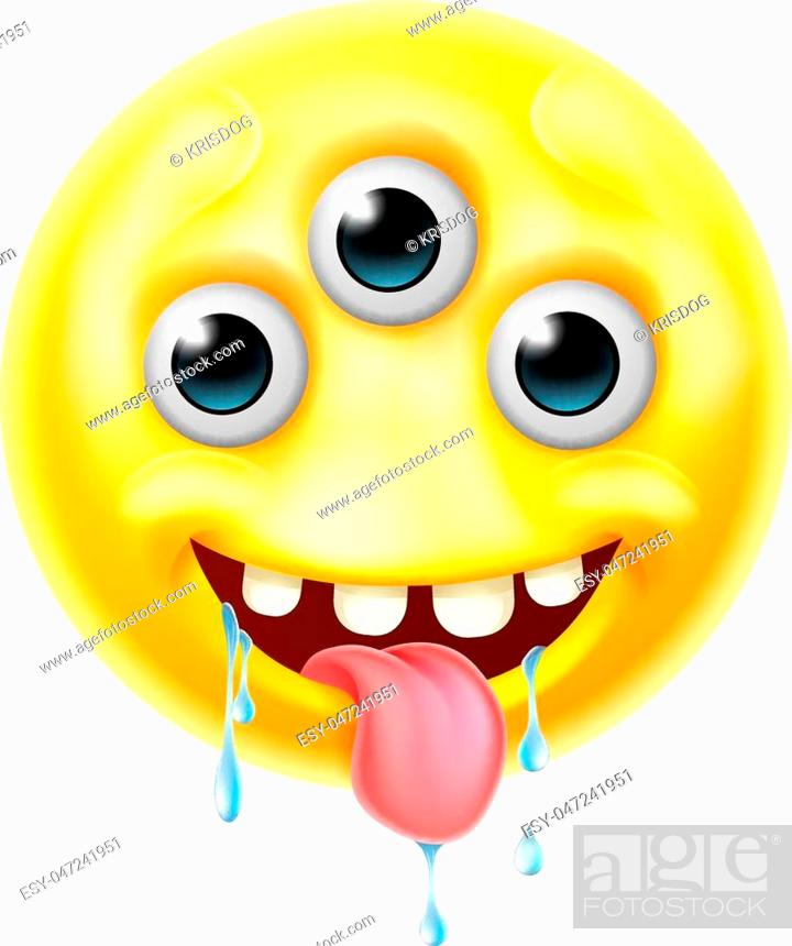 A cartoon cute alien or monster emoji emoticon smiley face character, Stock  Vector, Vector And Low Budget Royalty Free Image. Pic. ESY-047241951 |  agefotostock