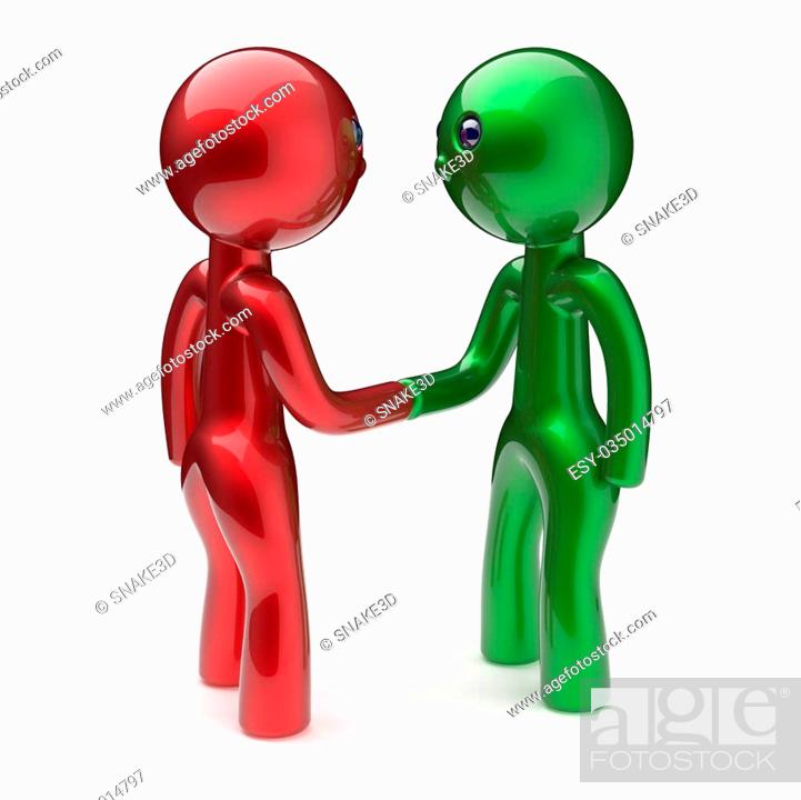 Two men shaking hand cartoon characters handshake business partners deal 2  different businessmen..., Stock Photo, Picture And Low Budget Royalty Free  Image. Pic. ESY-035014797 | agefotostock
