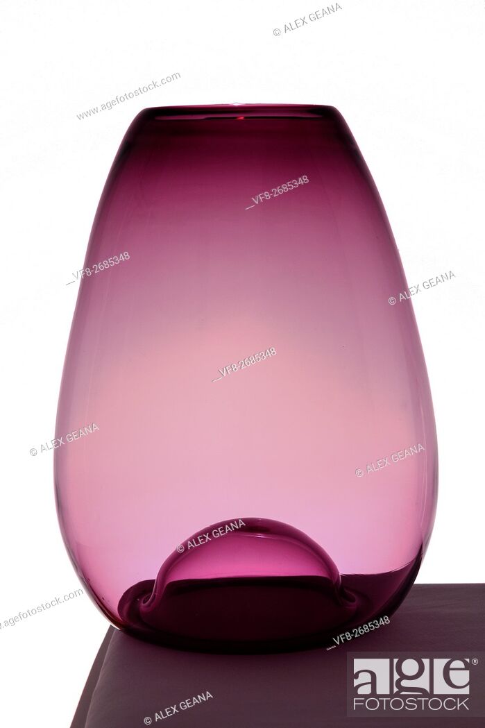 Stock Photo: A purple vase on a white white background.