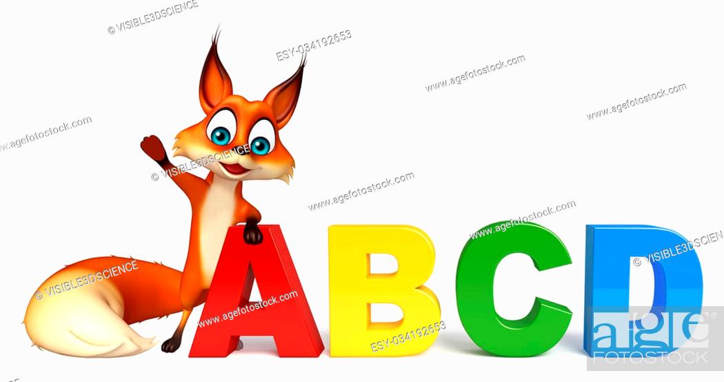 3d rendered illustration of Fox cartoon character with ABCD sign, Stock  Photo, Picture And Low Budget Royalty Free Image. Pic. ESY-034192653 |  agefotostock