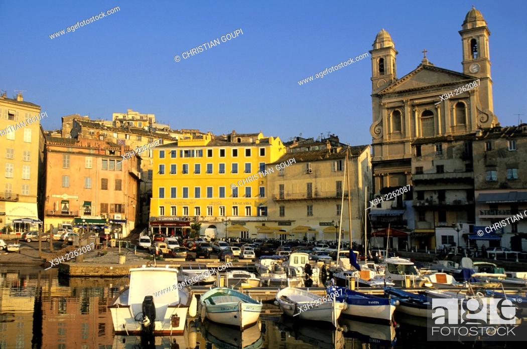 Stock Photo: old harbour of Bastia, Upper Corsica, Northern Corsica, France, Europe.