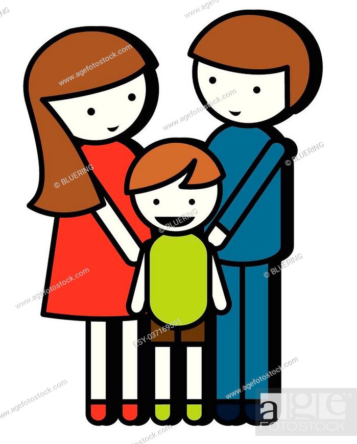 Simple family drawing with parents and kid illustration, Stock Vector,  Vector And Low Budget Royalty Free Image. Pic. ESY-037169595 | agefotostock