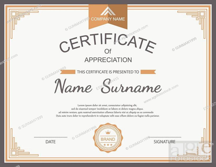 Vector certificate template, Stock Vector, Vector And Low Budget Pertaining To Certificate Of License Template