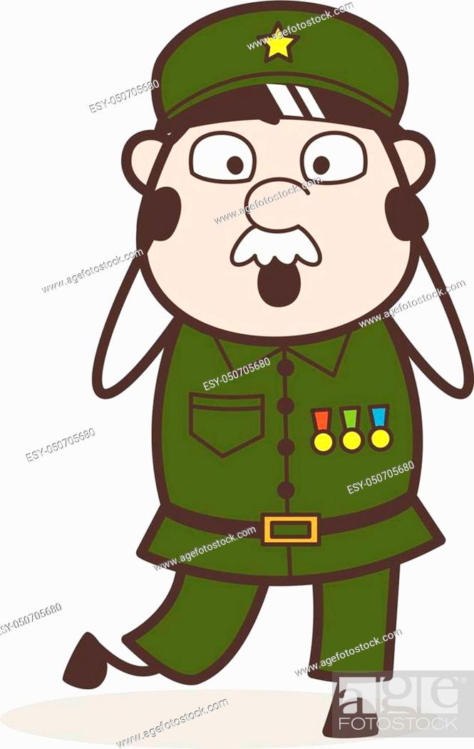 Cartoon Police Scared Face Vector Illustration, Stock Vector, Vector And  Low Budget Royalty Free Image. Pic. ESY-050705680 | agefotostock