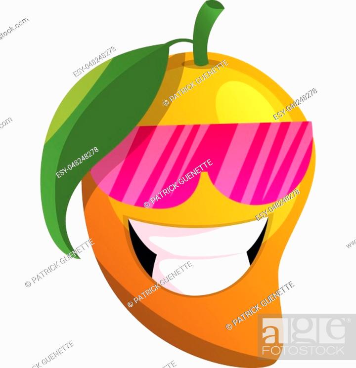 Mango cartoon with pink sunglasses illustration vector on white background,  Stock Vector, Vector And Low Budget Royalty Free Image. Pic. ESY-048248278  | agefotostock