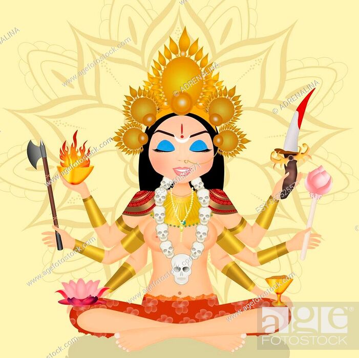 illustration of the divination Goddess Kali, Stock Photo, Picture And Low  Budget Royalty Free Image. Pic. ESY-060525571 | agefotostock