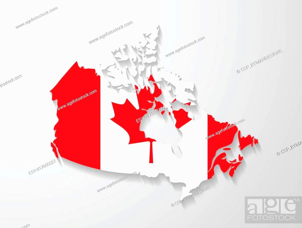 Stock Vector: Canada map with shadow effect.