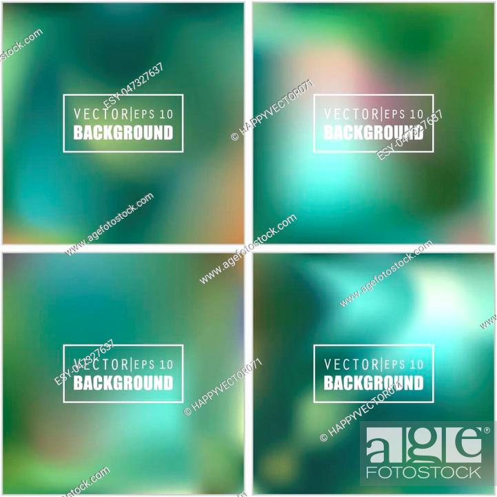 Stock Vector: Abstract Creative concept vector multicolored blurred background set. For Web and Mobile Applications, art illustration template design.