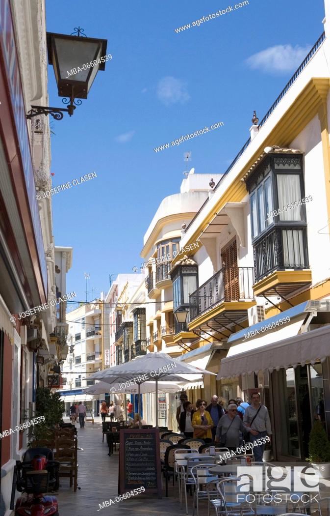 Stock Photo: Ayamonte, frontier town to Portugal, travel, Border is Rio Guadiana (river), approx. 21, 000 inhabitants, Old Town, lane.