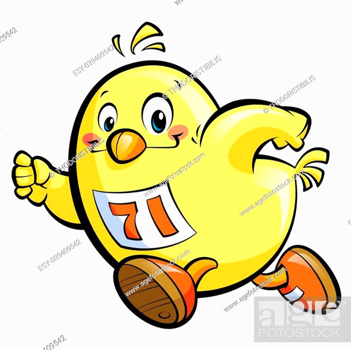 Cute cartoon yellow chicken running fast, Stock Photo, Picture And Low  Budget Royalty Free Image. Pic. ESY-039409542 | agefotostock