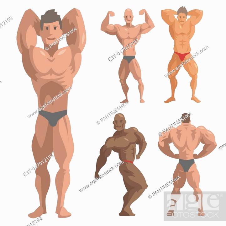 Bodybuilder sportsman vector characters muscular bearded man fitness male  strong athlets model..., Stock Vector, Vector And Low Budget Royalty Free  Image. Pic. ESY-047912193 | agefotostock
