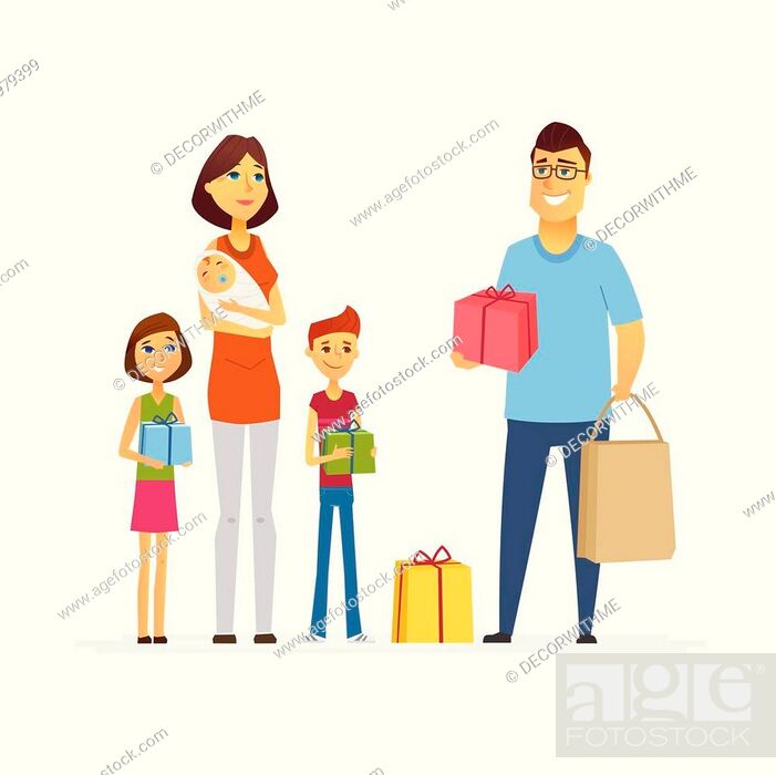 Volunteer help mother with children - cartoon people characters isolated  illustration on white..., Stock Vector, Vector And Low Budget Royalty Free  Image. Pic. ESY-040979399 | agefotostock