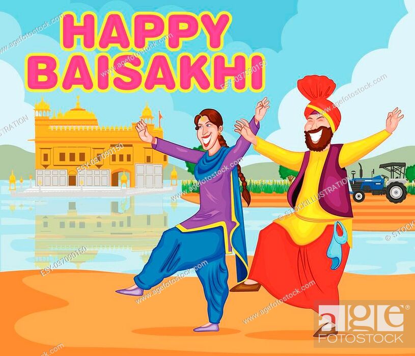 Sikh doing Bhangra, folk dance of Punjab, India for Happy Baisakhi in  vector, Stock Vector, Vector And Low Budget Royalty Free Image. Pic.  ESY-037090150 | agefotostock