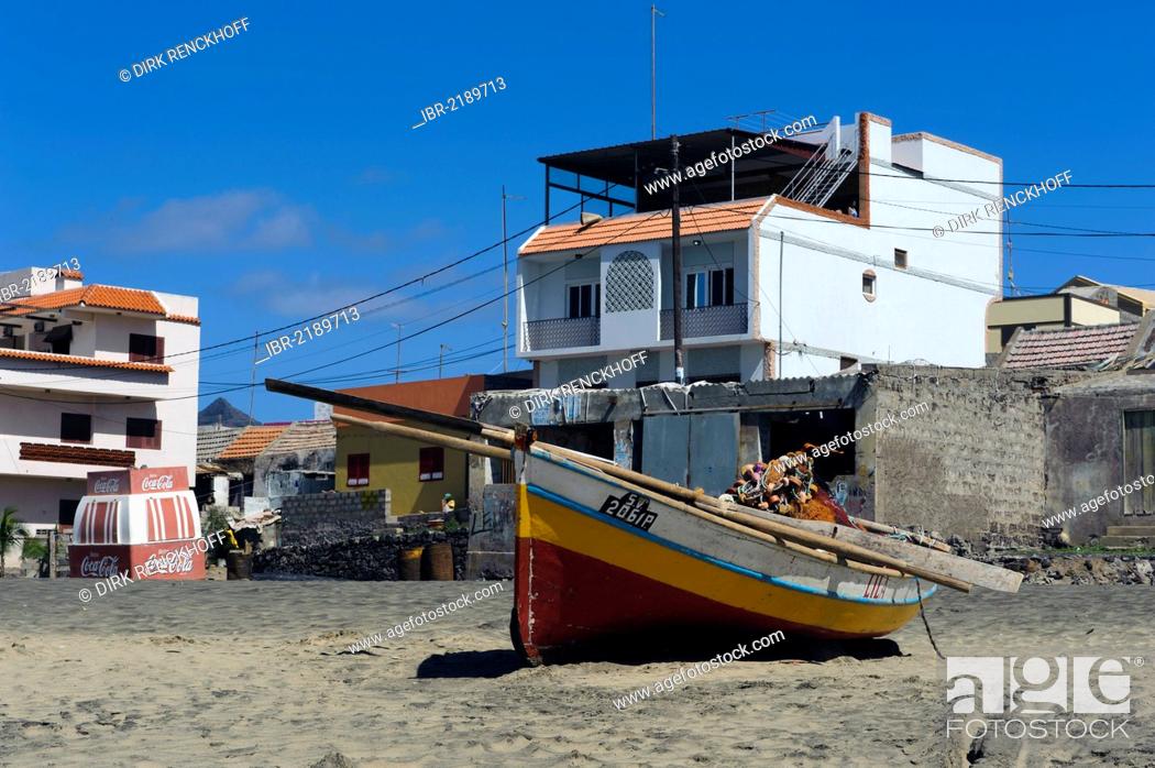 Stock Photo: Beach of Sao Pedro, Sao Vicente, Cape Verde, Africa.