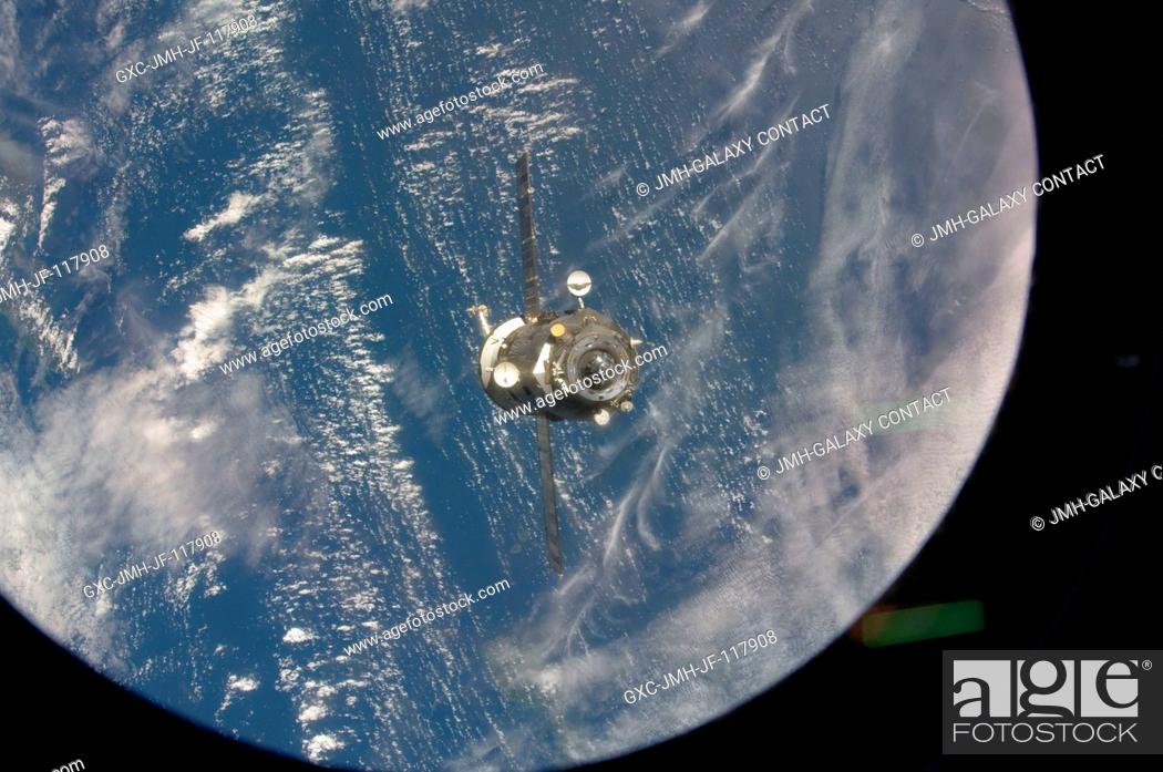 Stock Photo: The unpiloted Russian Progress 47 resupply spacecraft is featured in this image photographed by an Expedition 32 crew member as it approaches the International.