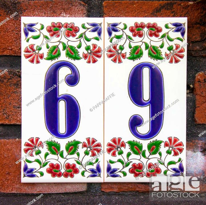 Ceramic House Number Sixty Inen On Two, Ceramic House Number Tiles