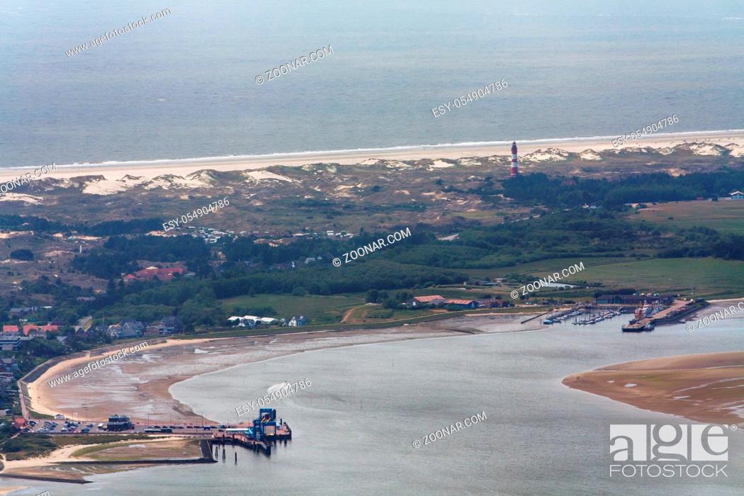 Stock Photo: Amrum Island, Aerial Photo of the Schleswig-Holstein Wadden Sea National Park in Germany.