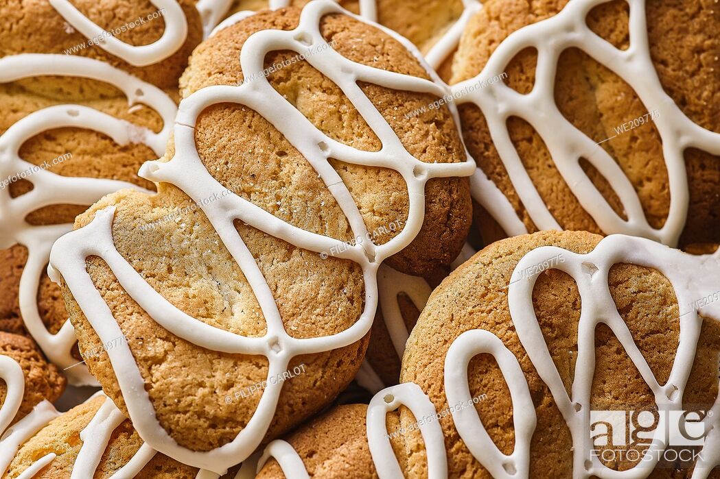 Photo de stock: Texture of gluttonous cookies detail taken with macro lens.