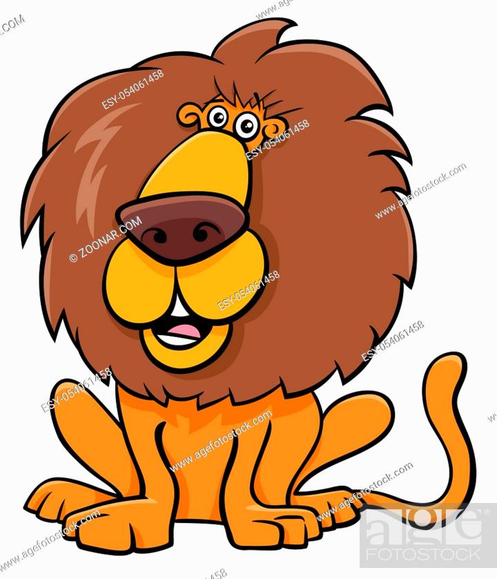 Cartoon Illustration of Funny Lion Wild Cat Animal Character, Stock Photo,  Picture And Low Budget Royalty Free Image. Pic. ESY-054061458 | agefotostock