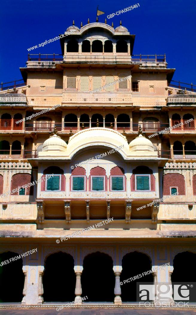 Stock Photo: India: Chandra Mahal (Chandra Niwas), City Palace, Jaipur, Rajasthan.
