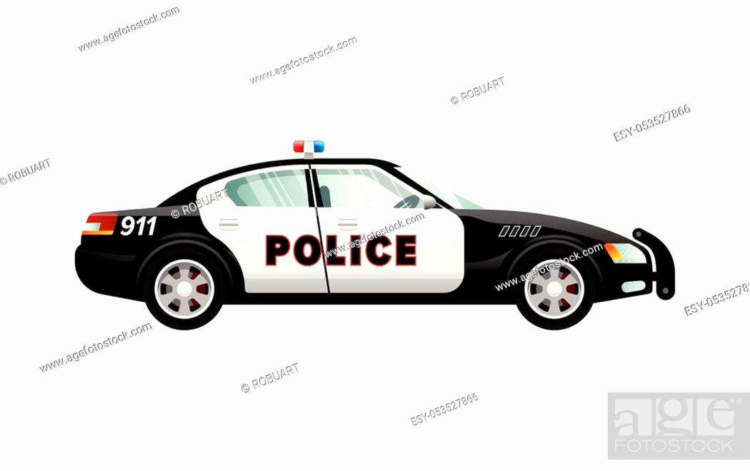 Police car isolated illustration. Black-white automobile in simple cartoon  style, Stock Vector, Vector And Low Budget Royalty Free Image. Pic.  ESY-053527866 | agefotostock